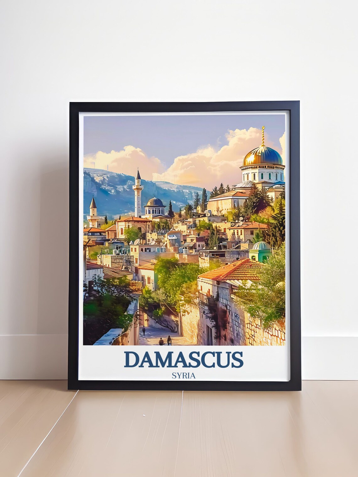 Damascus Syria Ancient Old City Poster with Domes and Hillside - Image 4