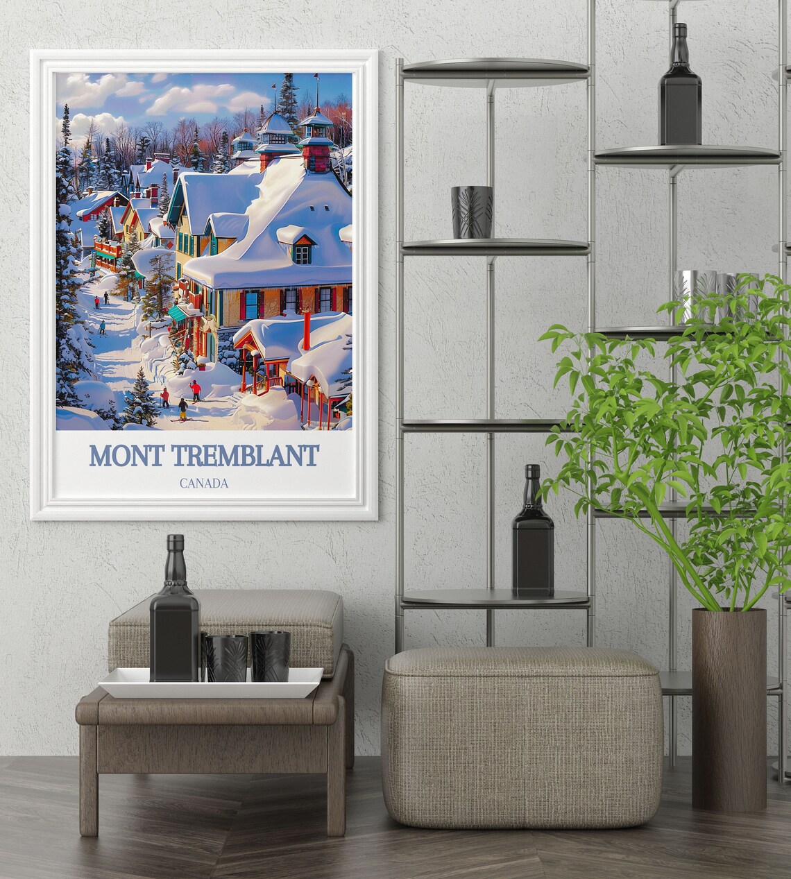 Mont Tremblant Canada Snowy Village Street Winter Scene Poster - Image 3