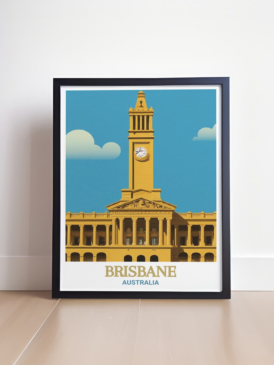 Brisbane Australia Historic City Hall Clock Tower Landmark Poster - Image 4