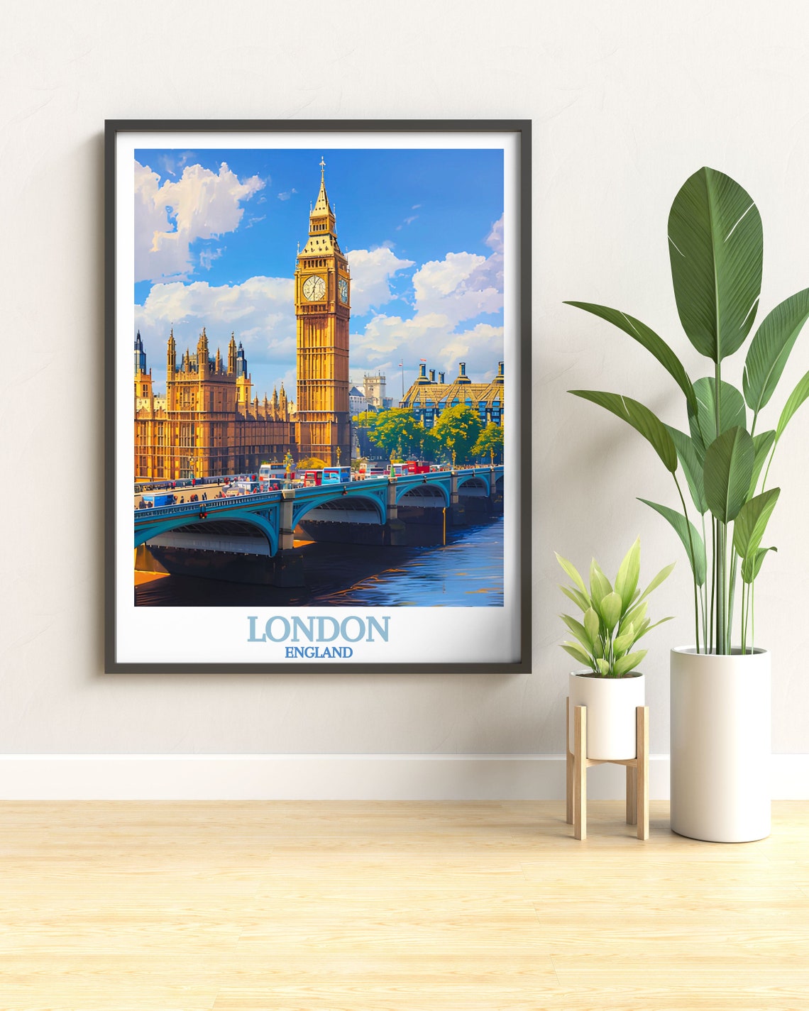 London Travel Art Big Ben And Houses Of Parliament Print Iconic Uk Wall Art Majestic London Views Artwork Historic London Landmarks - Image 2