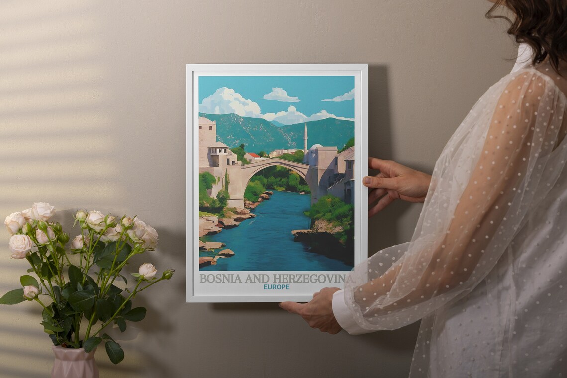 Bosnia And Herzegovina Stari Most Bridge Mostar River Poster - Image 3