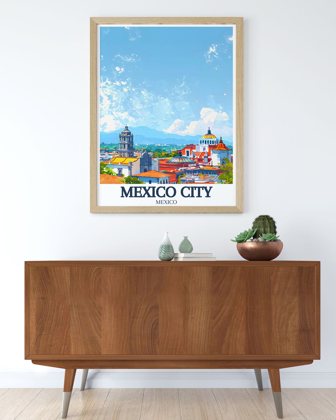 Mexico City Cathedral Skyline Daytime Blue Sky Travel Poster - Image 3
