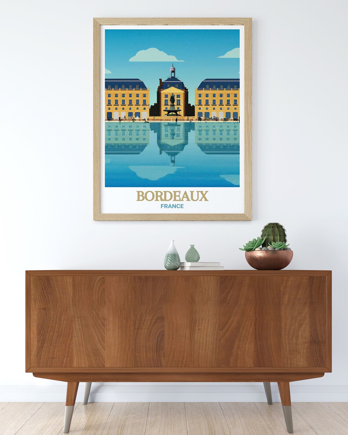 Bordeaux France Place De La Bourse Water Mirror Travel Poster - Image 2