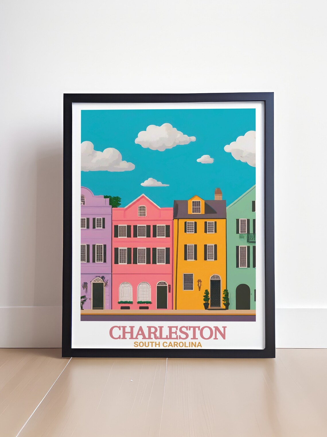 Charleston Rainbow Row Pastel Row Houses South Carolina Poster - Image 4