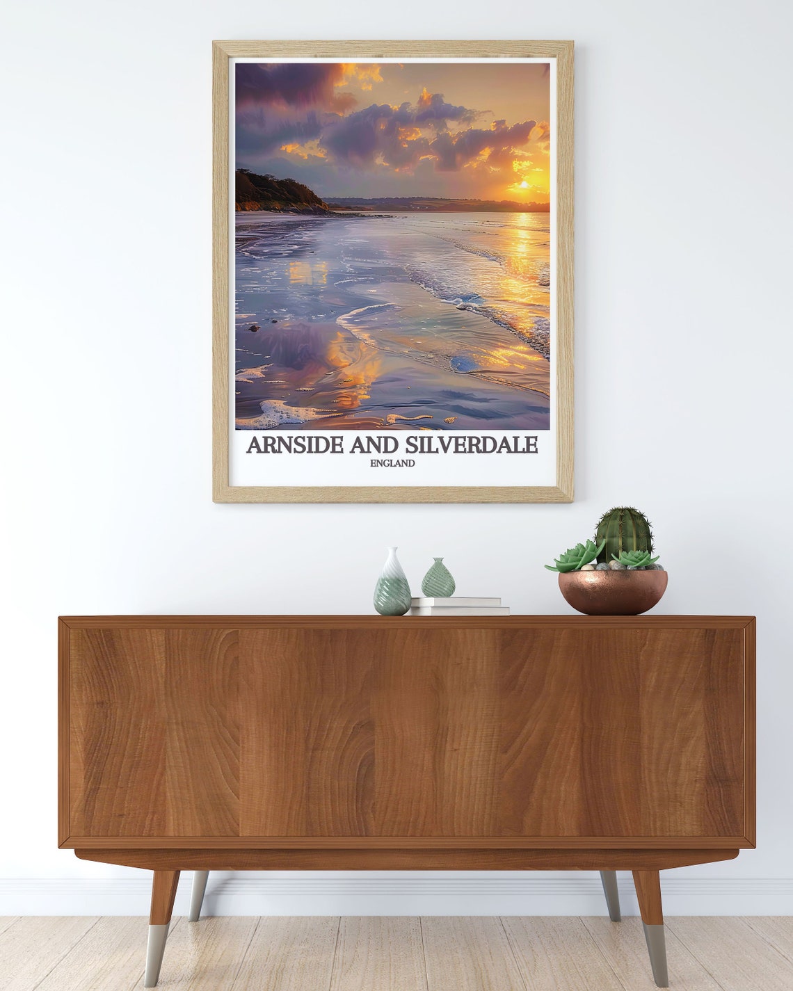 Arnside And Silverdale England Travel Poster Golden Beach Waves Art - Image 2