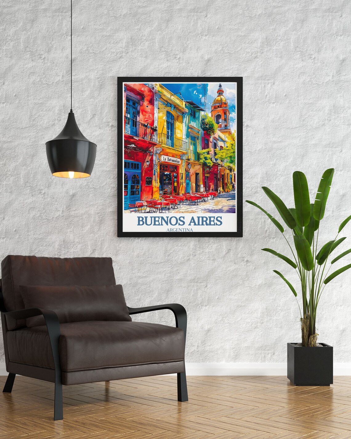 Buenos Aires Caminito Street Colorful La Boca Cafe Scene Poster - Image 2