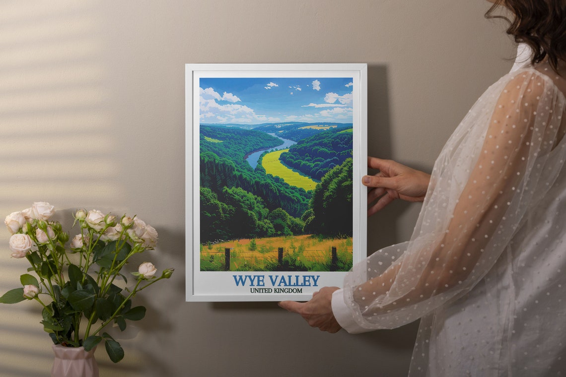 Wye Valley England Meandering River Forest View Travel Poster - Image 3