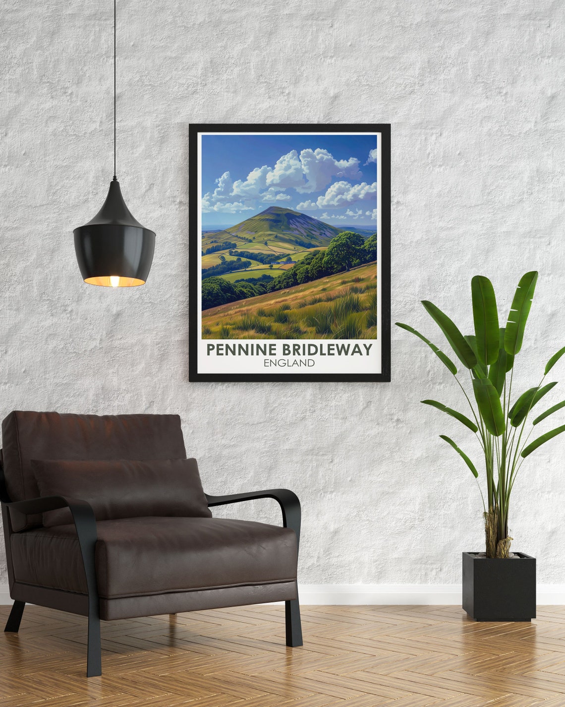Pennine Bridleway Pendle Hill Rolling Fields England Hills Poster - Image 3