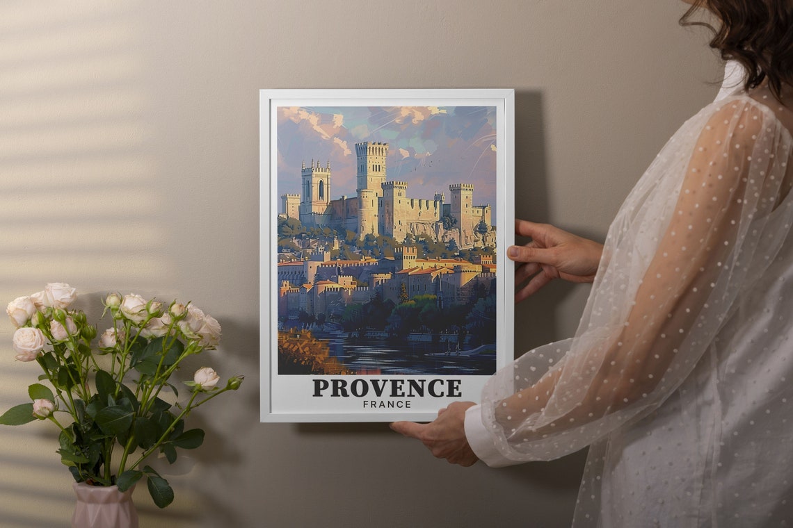 Palais des Papes Avignon at Golden Hour Provence Travel Poster - Image 3