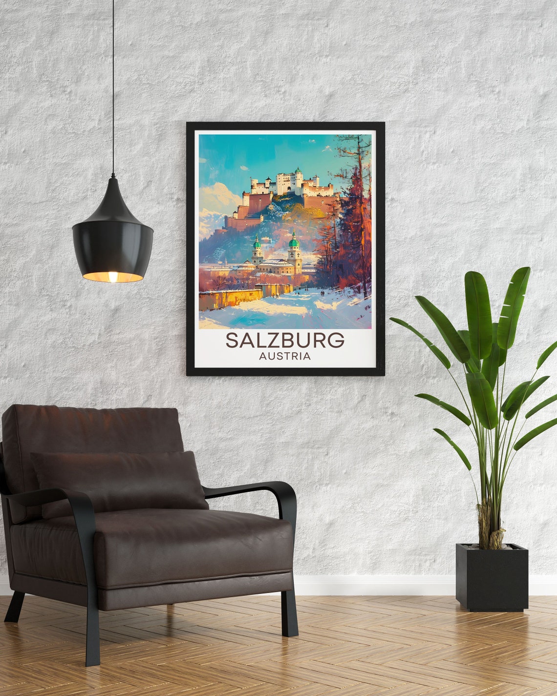 Salzburg Art Salzburg And Zauchensee Skiing Poster Austrian Ski Print Hohensalzburg Fortress Art Hohensalzburg Fortress Art - Image 3