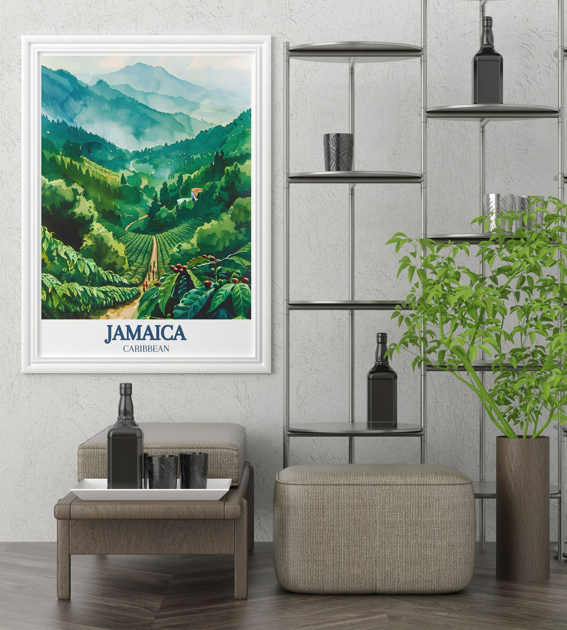 Jamaica Blue Mountains Coffee Plantation Misty Mountain Trail Poster - Image 3
