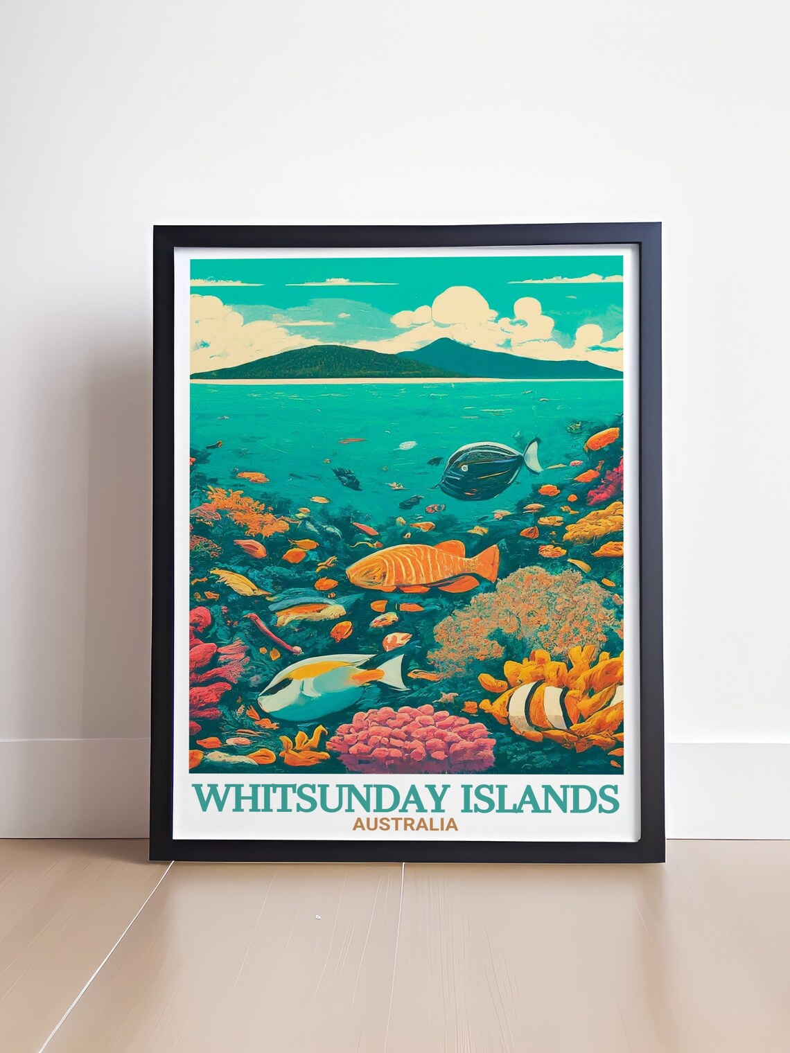 Whitsunday Islands Great Barrier Reef Coral Fish Travel Poster - Image 4