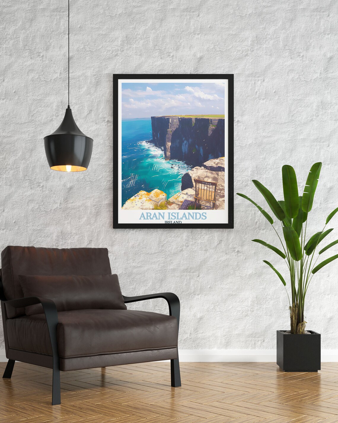 Aran Islands Ireland Sea Cliffs Coastal Cliff Top Travel Art Poster - Image 3