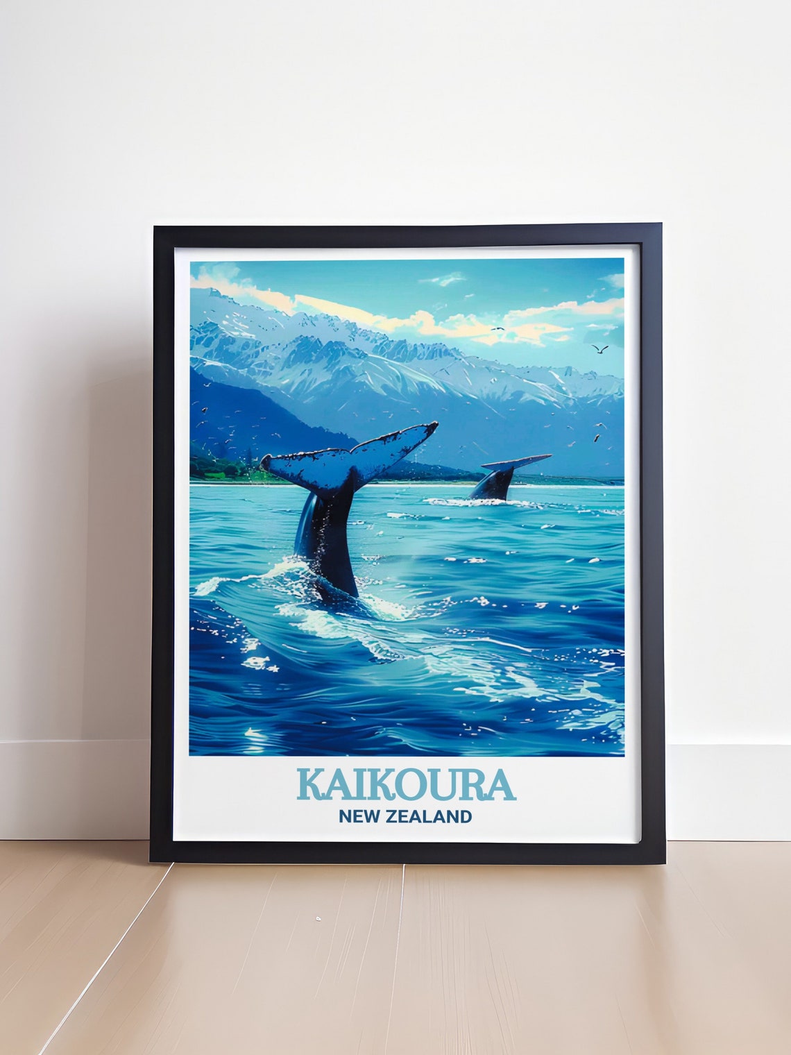 Kaikoura Print Kaikoura Whale Watch Poster Kaikoura Whale Watch New Zealand Print Kaikoura Poster Kaikoura Whale Watch Travel Poster - Image 4