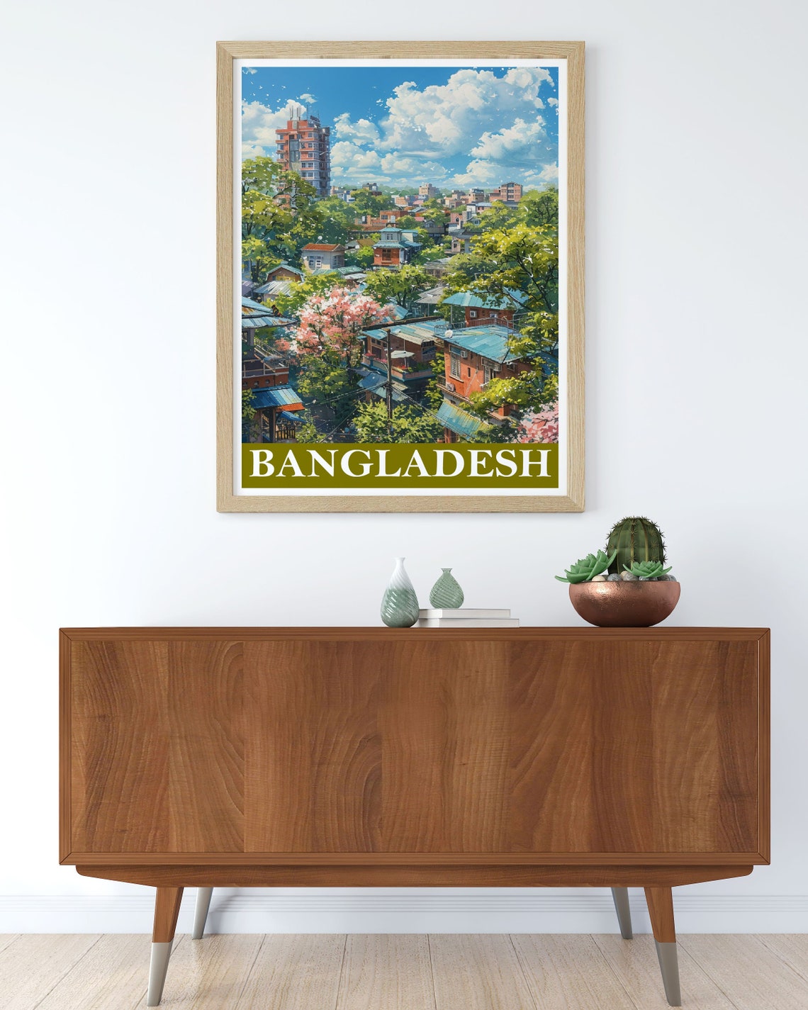 Bangladesh Wall Art Bangladesh Colorful Wall Decor Dhaka City Travel Posters Bangladesh Wall Art Collection - Image 2