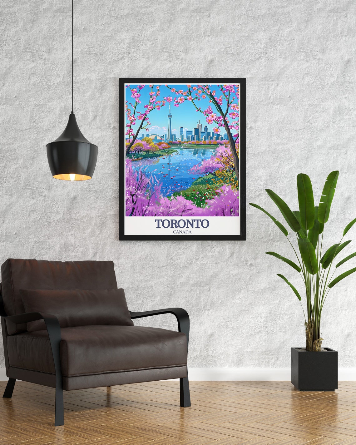 Toronto CN Tower Cherry Blossom Spring Canada Scenic Travel Poster - Image 2