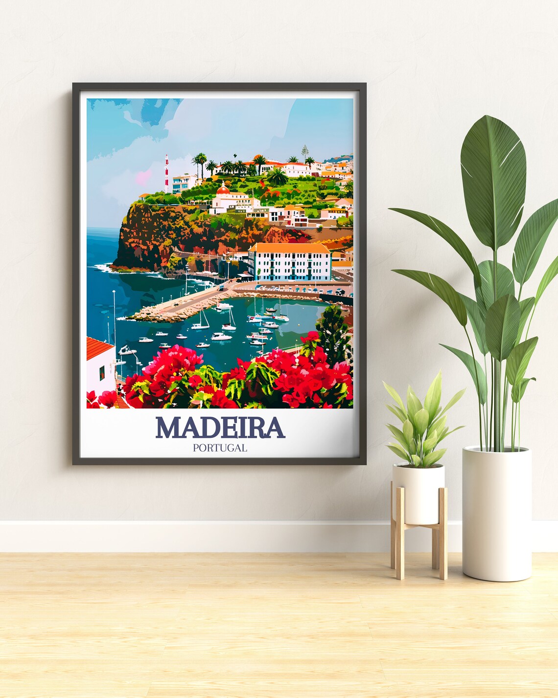 Madeira Portugal Funchal Marina Harbor Boats Island Travel Poster - Image 3