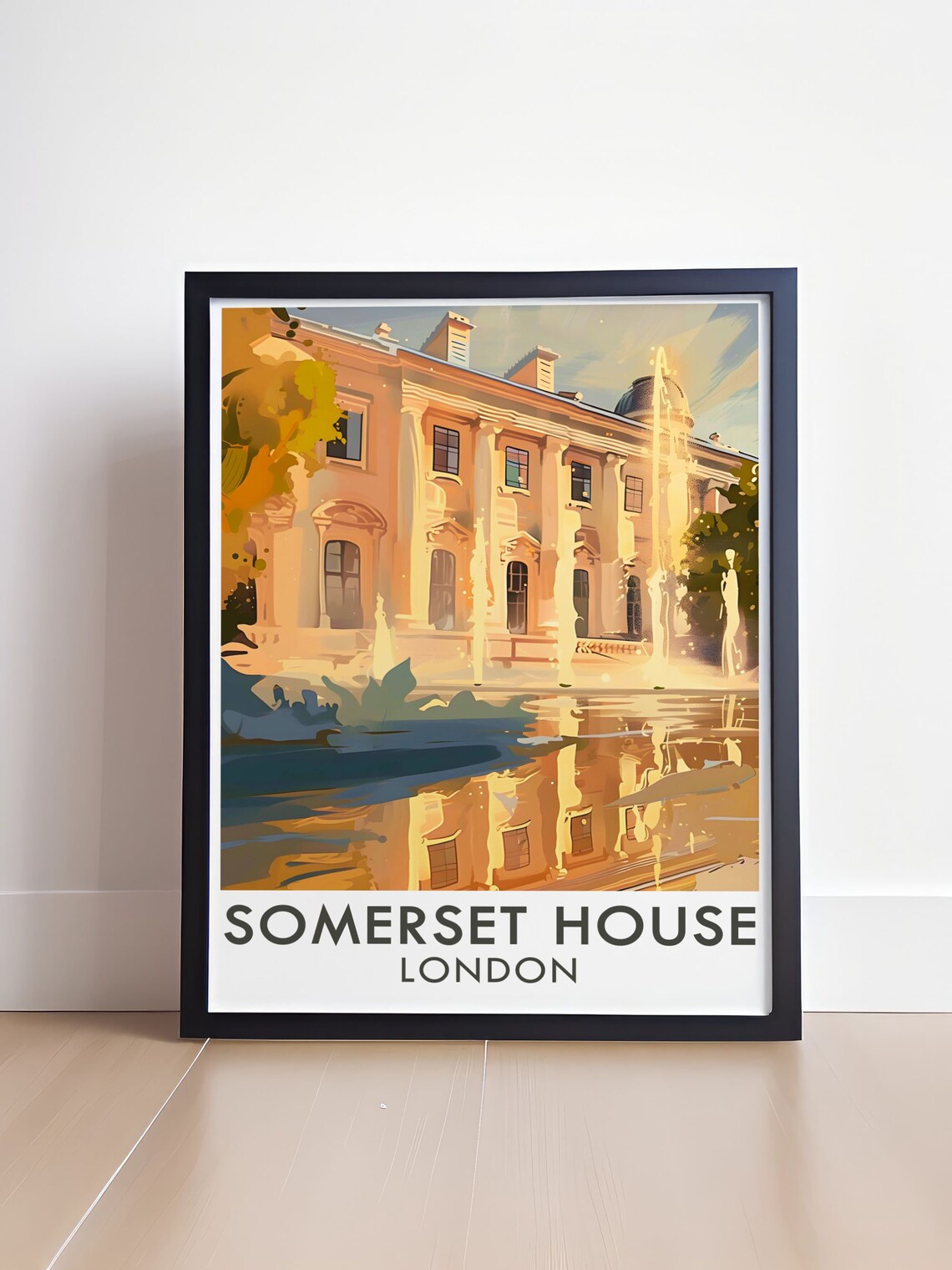 Somerset House London Courtyard Fountains Summer Court Travel Poster - Image 4