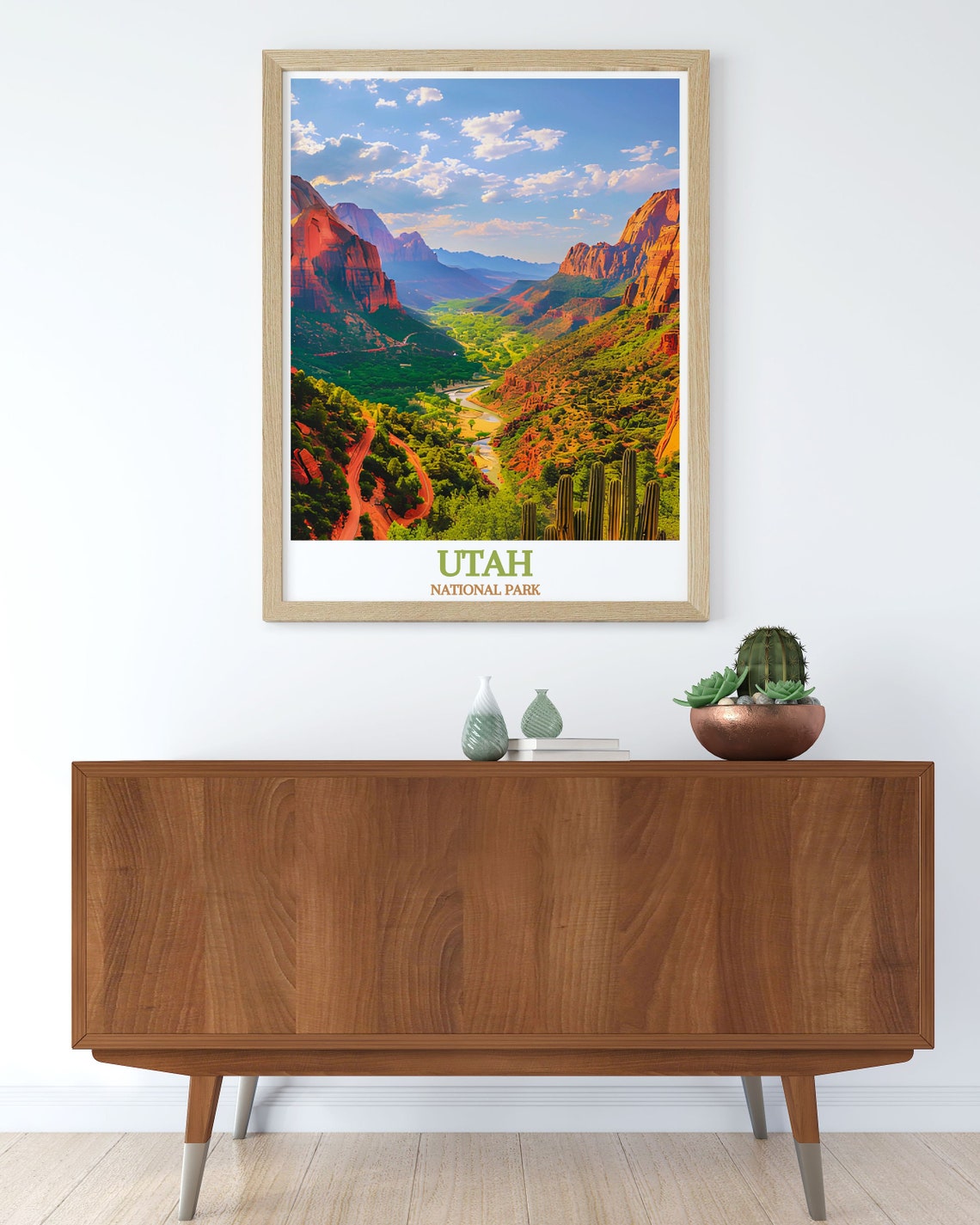 Utah National Park Red Rock Canyon Winding River Valley Poster - Image 2