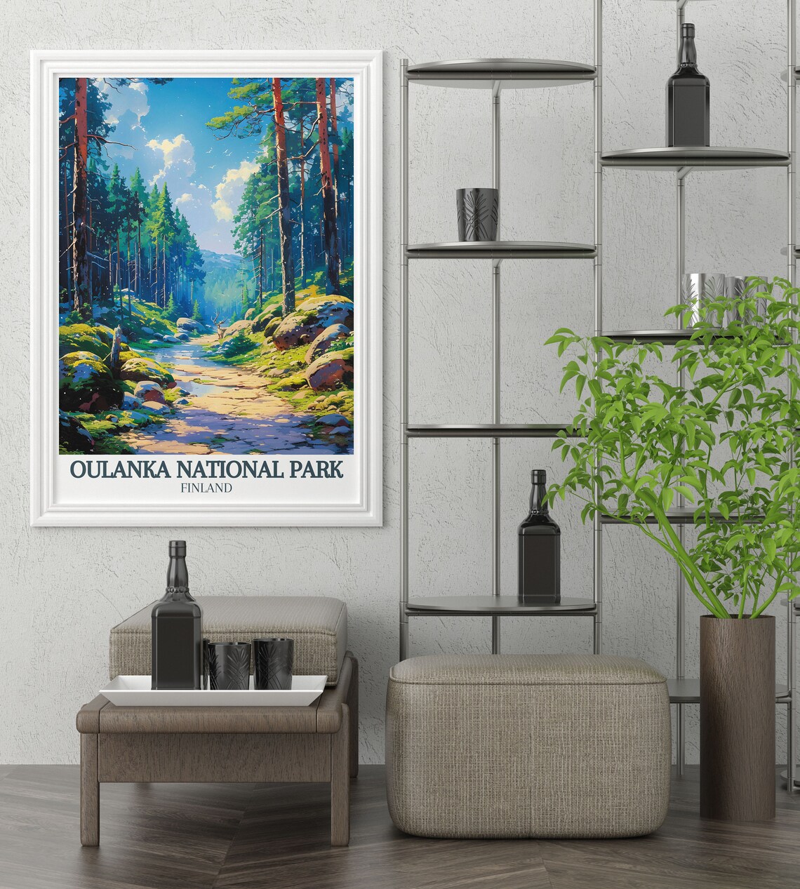 Oulanka National Park Finland Forest Trail Deer Wildlife Scenic Poster - Image 2