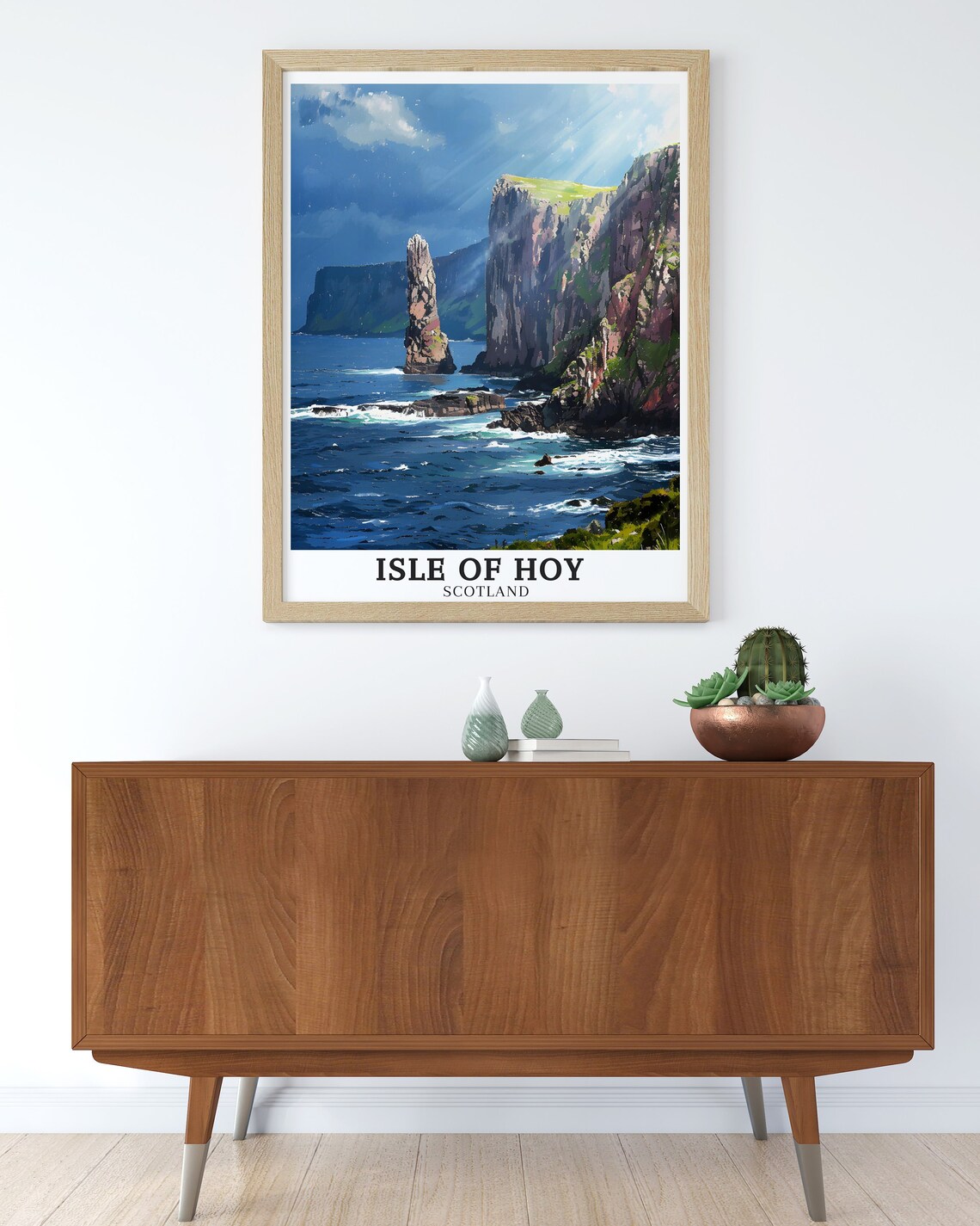 Isle of Hoy Scotland Old Man of Hoy Sea Cliffs Coast Travel Poster - Image 2