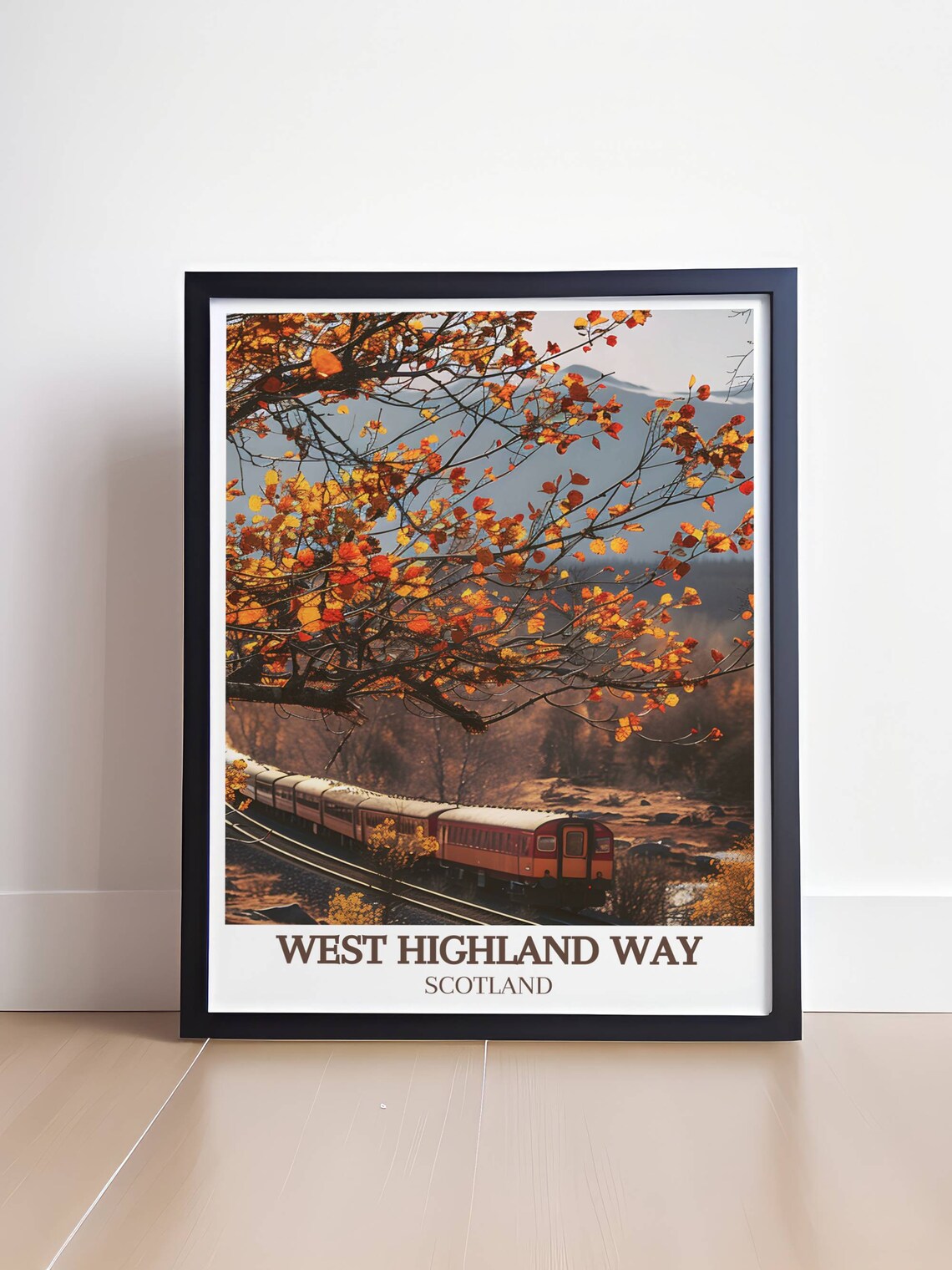 West Highland Way Scotland Autumn Railway Golden Leaves Poster - Image 4