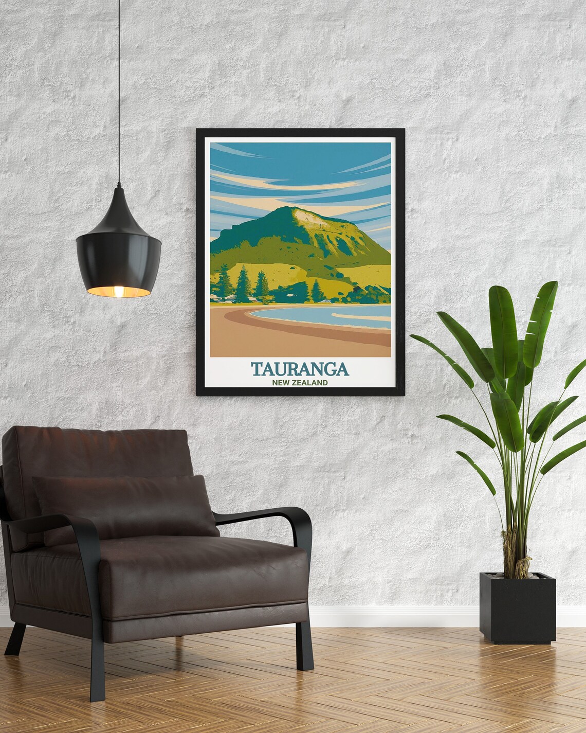 Tauranga New Zealand Mount Maunganui Beach Vintage Retro Travel Poster - Image 2