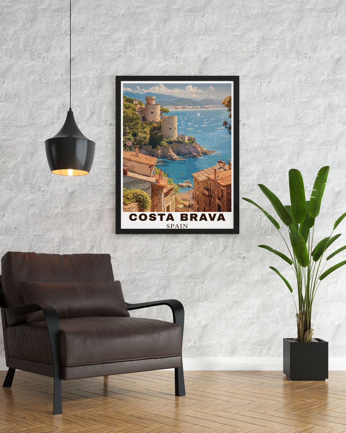 Tossa de Mar Castle Cliffside Harbor View Costa Brava Poster - Image 3