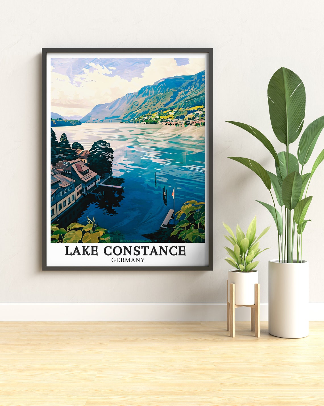 Lake Constance Lakeside Town Mountain Germany Scenic View Poster - Image 3