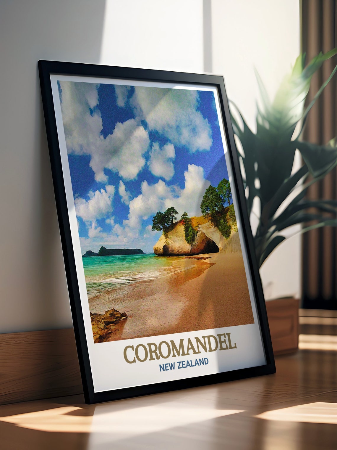 Cathedral Cove Coromandel New Zealand Beach Arch Travel Poster - Image 3