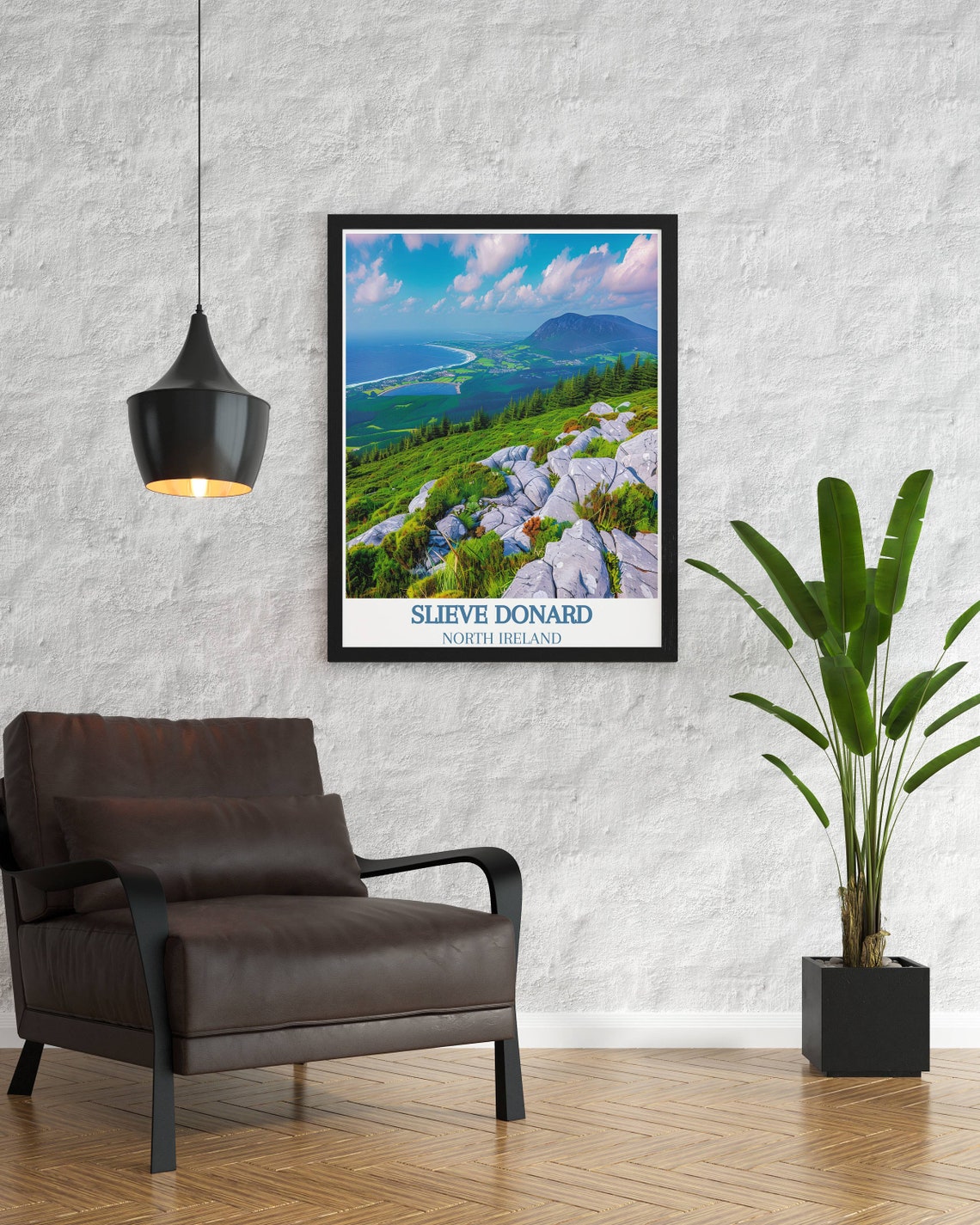 Slieve Donard Rocky Summit Overlooking the Rugged Coastline Poster - Image 2