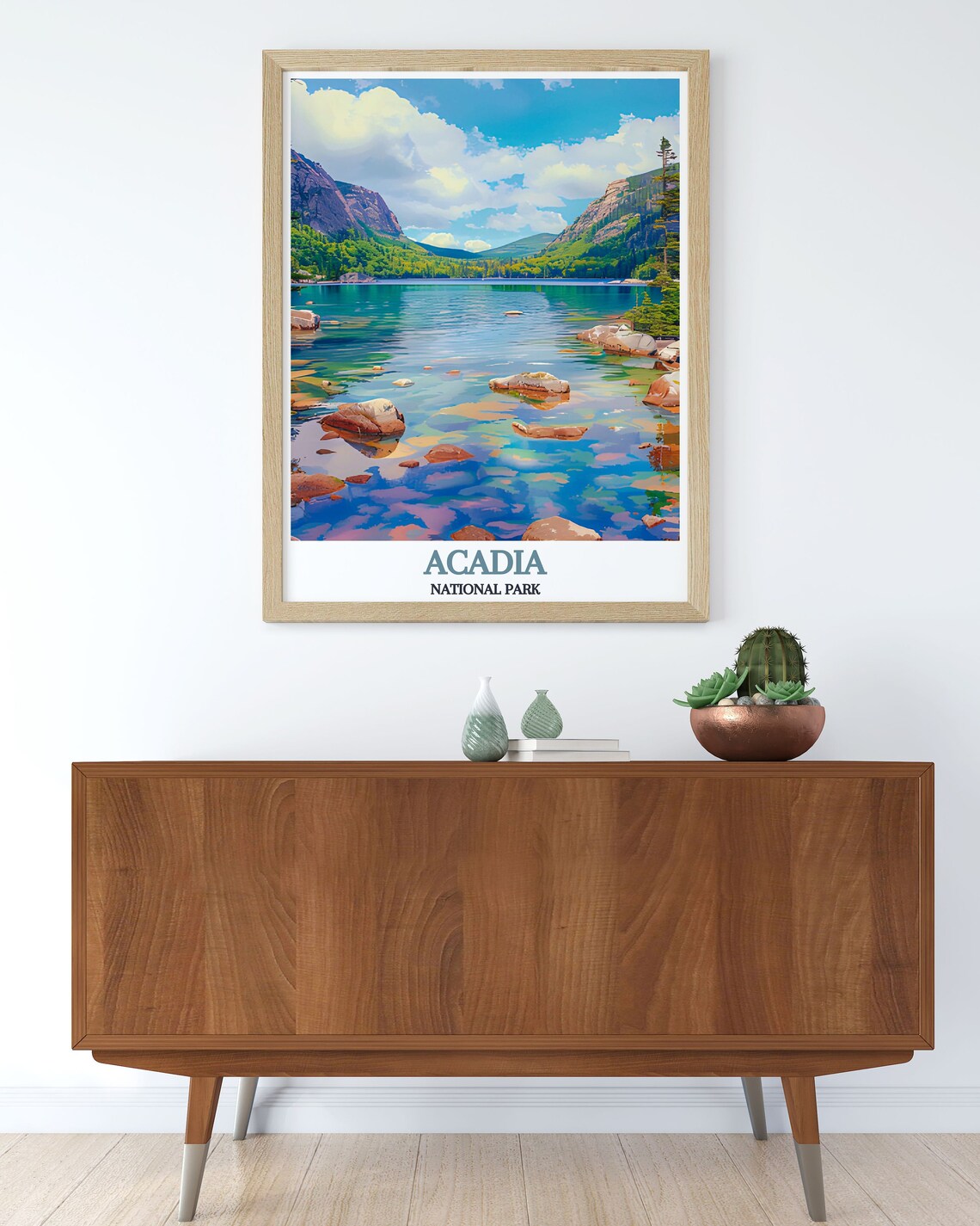 Acadia National Park Jordan Pond Mountain Lake Travel Poster - Image 3
