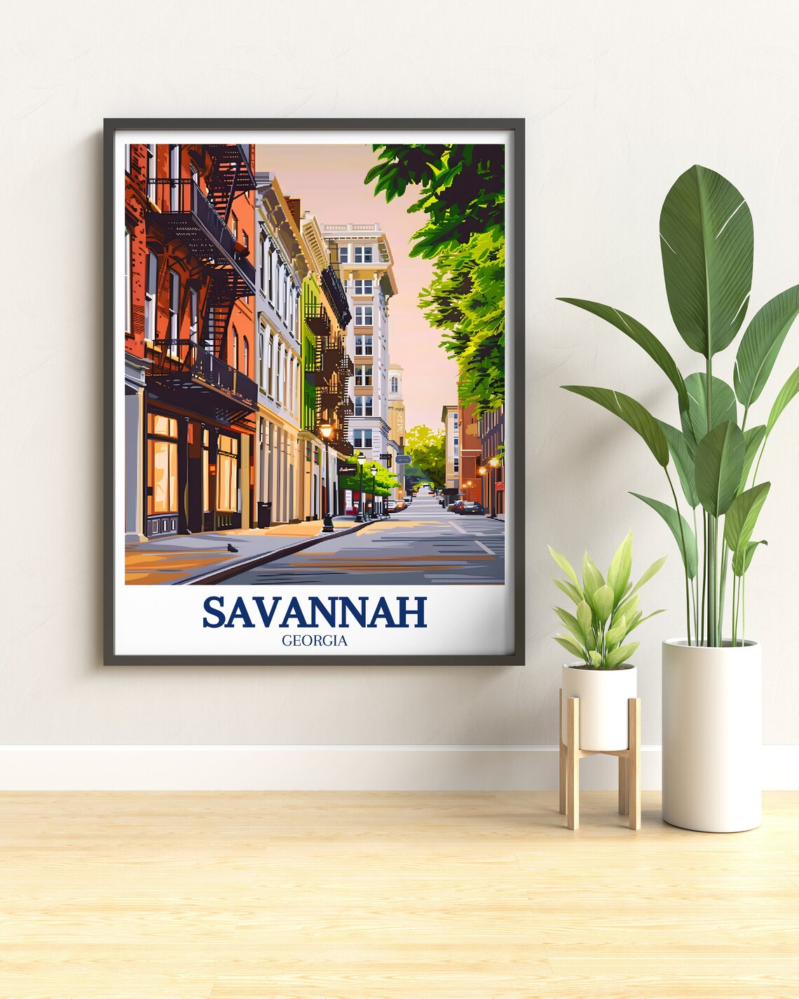 Savannah Georgia Broughton Street Historic Sunset City Poster - Image 3