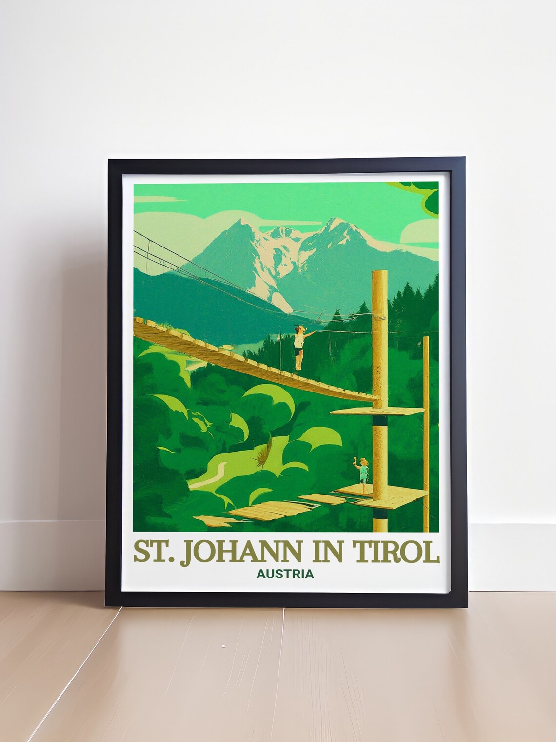 St Johann in Tirol Hornpark High Ropes Climbing Forest Poster - Image 4