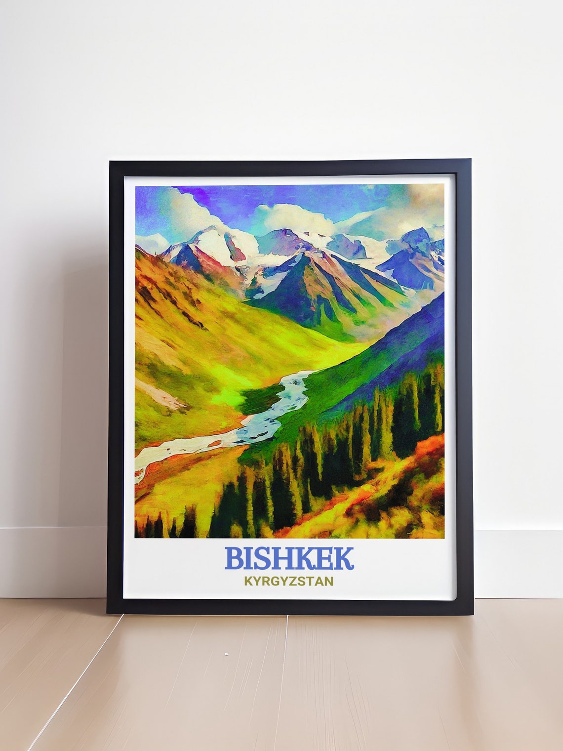 Bishkek Ala Archa Snowy Peaks and Green River Valley Art Poster - Image 4