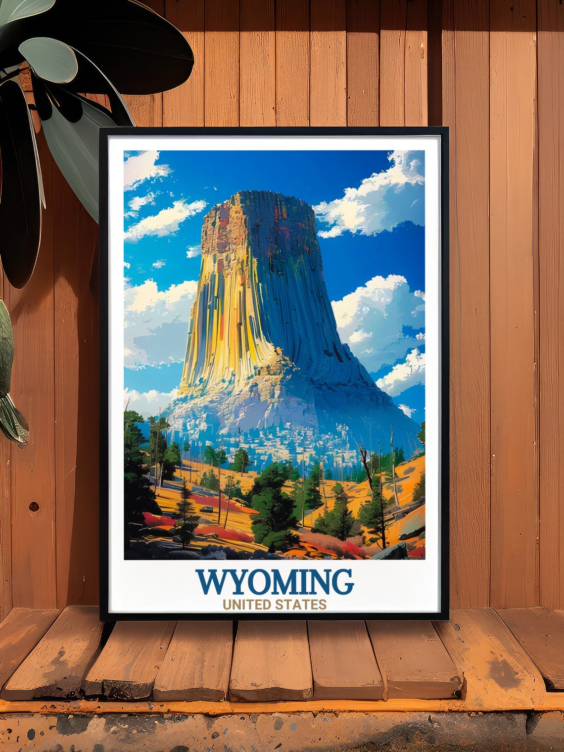 Devils Tower Wyoming National Monument Vintage Travel Poster - Image 3