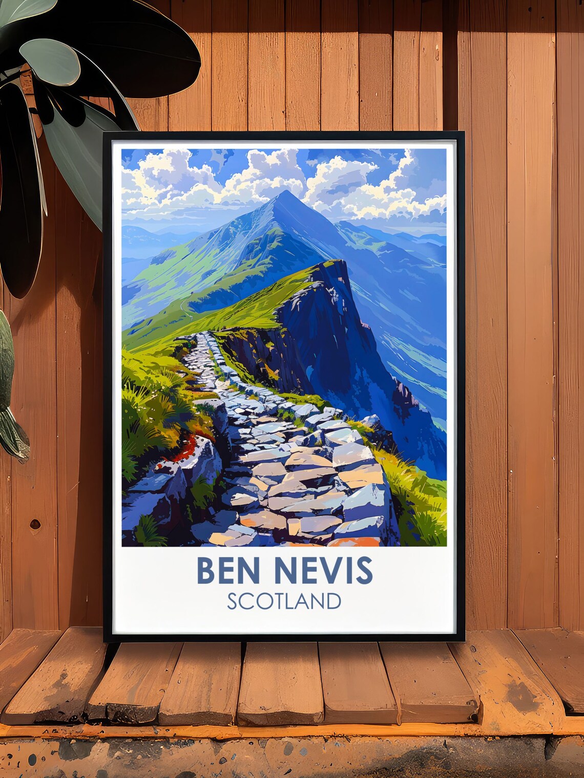 Ben Nevis Scotland Rocky Mountain Trail Summit Hiking Adventure Travel Poster - Image 2