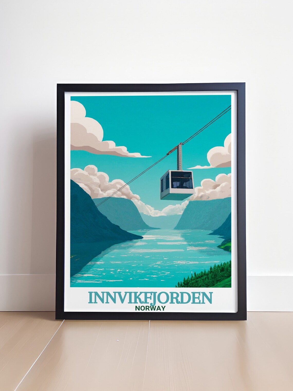 Innvikfjorden Norway Loen Skylift Cable Car Fjord View Travel Poster - Image 4