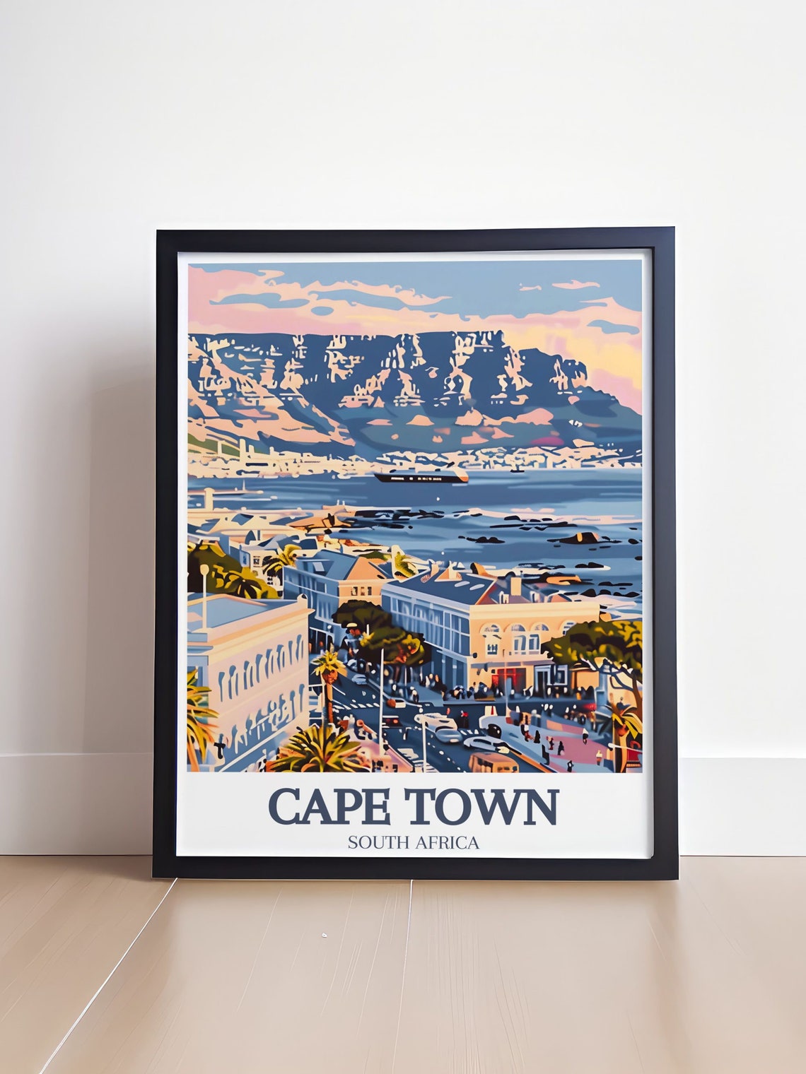Cape Town Travel Print Cape Of Good Hope Art Print Victoria And Alfred Waterfront And Cape Of Good Hope Wall Art Cape Town Wall Art - Image 4