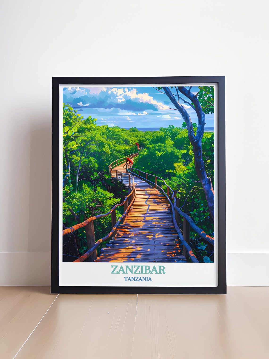 Zanzibar Jozani Forest Boardwalk Red Colobus Monkeys Travel Poster - Image 4
