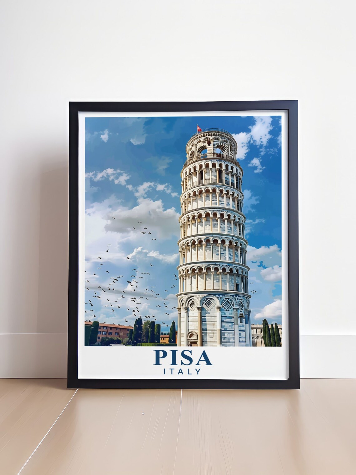 Pisa Art Print Leaning Tower Of Pisa Poster Italian Landmark Art Home Decoration Italy Travel Decor Travel Gift - Image 4