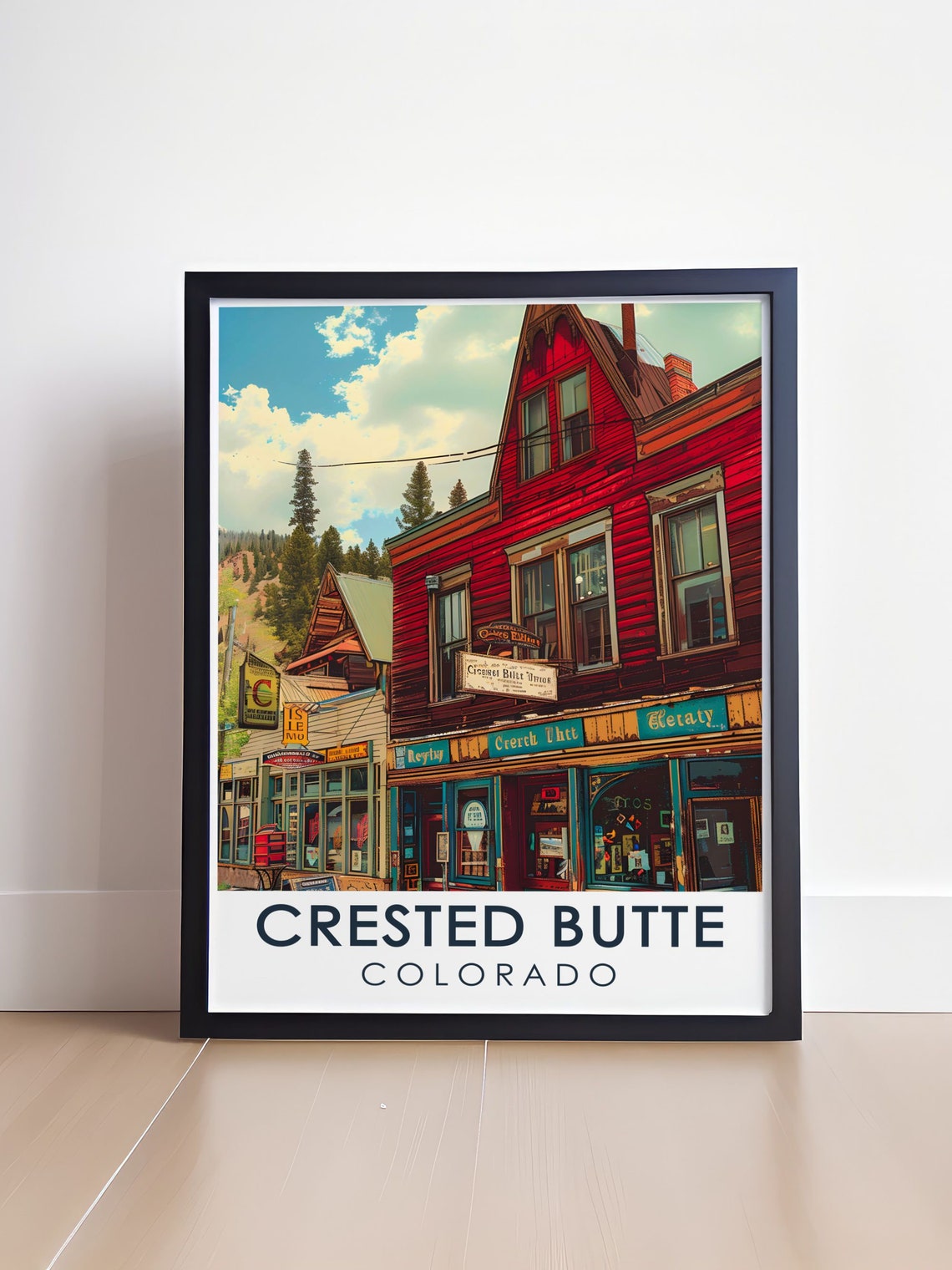 Crested Butte Colorado Historic Downtown Red Storefronts Poster - Image 4