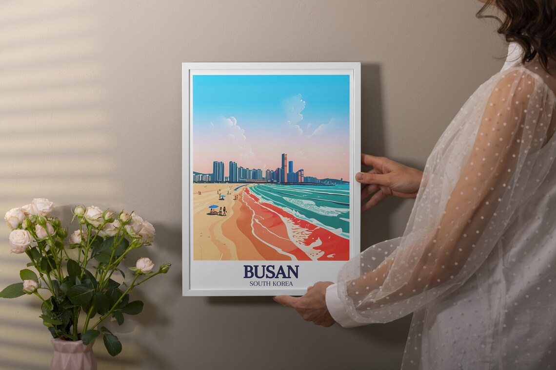 Busan South Korea Haeundae Beach City Skyline Summer Bay Poster - Image 2