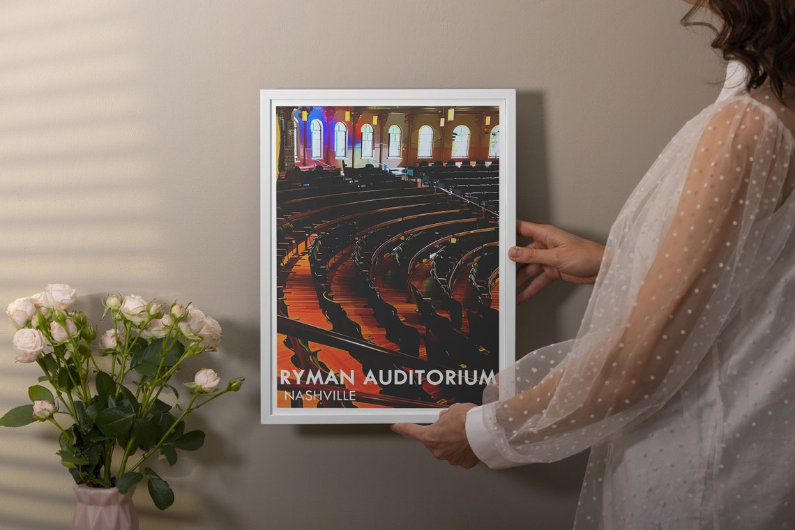 Ryman Auditorium Pews Stained Glass Nashville Concert Hall Poster - Image 3