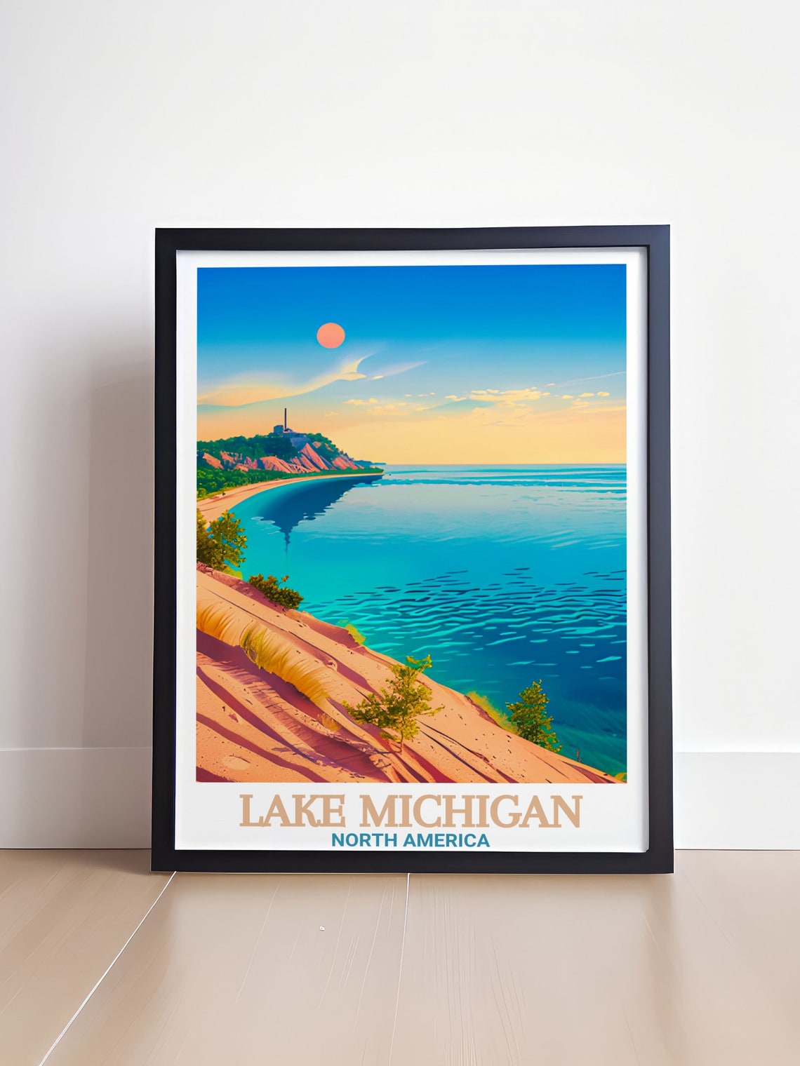 Lake Michigan Sleeping Bear Dunes Sunset Turquoise Shore Poster - Image 4