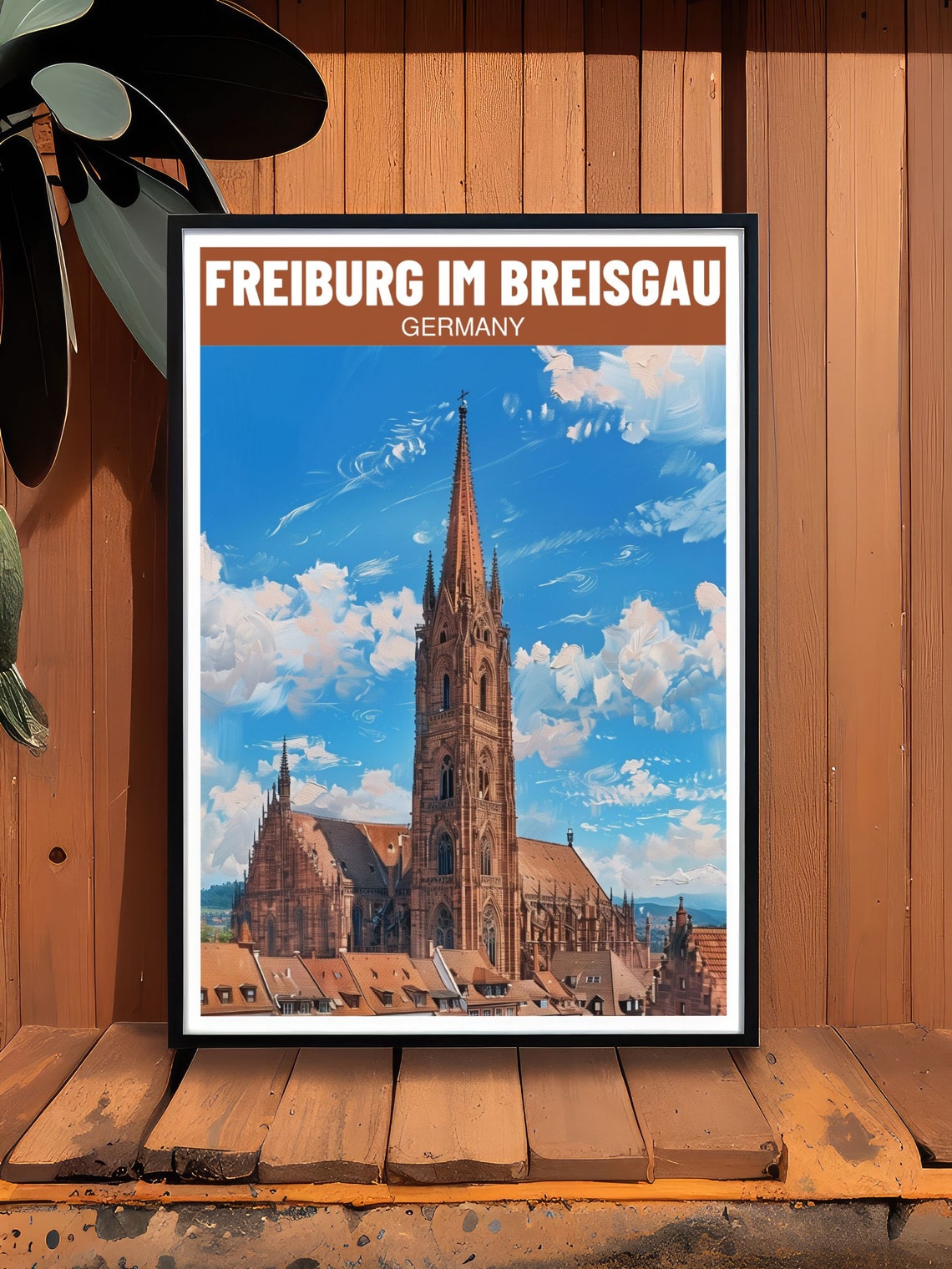Freiburg Im Breisgau Minster Gothic Spire Germany Skyline Poster - Image 2
