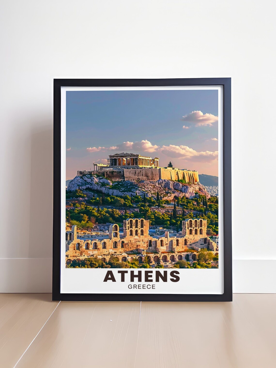 Athens Acropolis and Parthenon at Sunset Over the City Travel Poster - Image 4