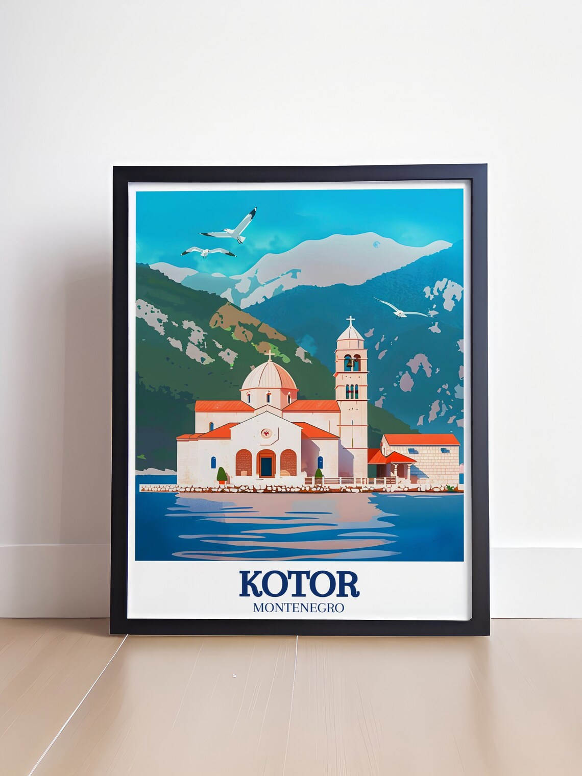 Kotor Montenegro Our Lady Of The Rocks Island Church Scenic Poster - Image 4