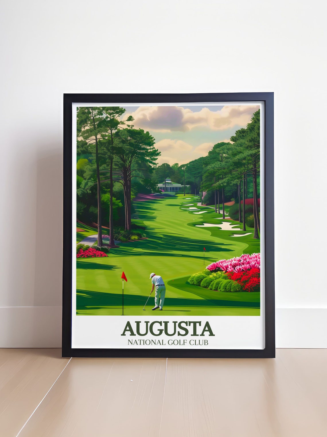 Augusta National Golfer Putting Golden Light Georgia Golf Poster - Image 4