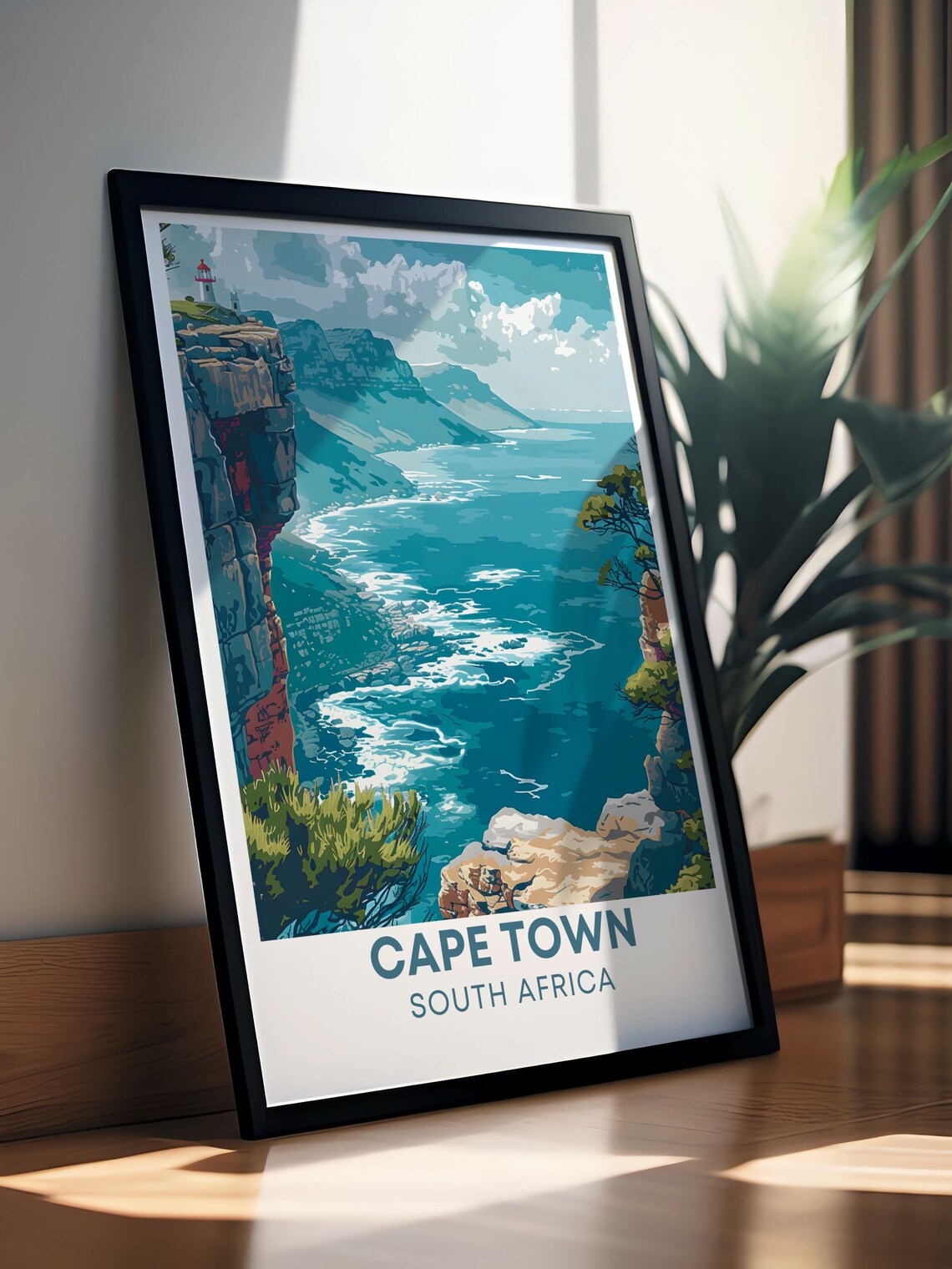 Cape Town South Africa Cape Point Cliffs Ocean Travel Poster - Image 3